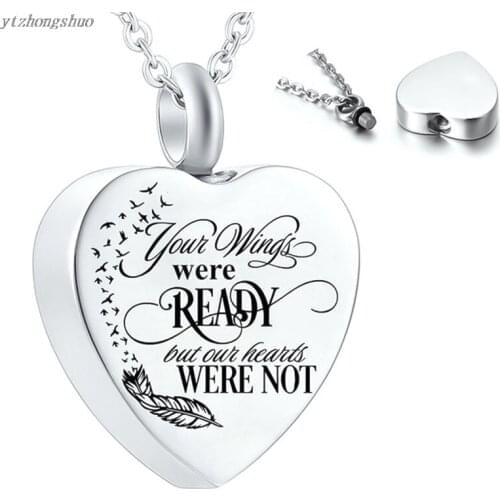 Heart Shape Ashes Holder Pendant Necklace Cremation Necklace Fashion Keepsake Urn Necklace Design Jewelry