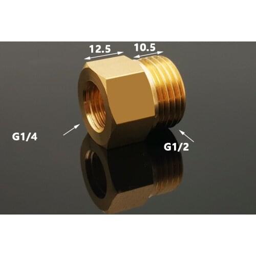 1/4" BSP Female to 1/2" BSP Male Thread Brass Pipe Fitting Adapter