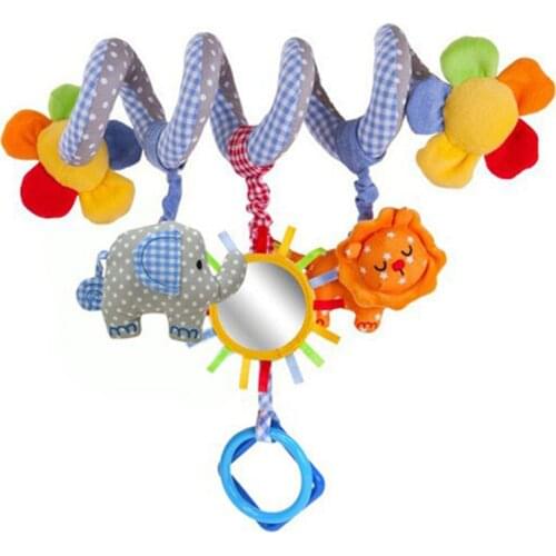 Educational Baby Rattles Stroller Hanging Lion Plush Toys Newborn Bed Bell Rotating Music Crib Toys 0~12 Month Birthday Gifts