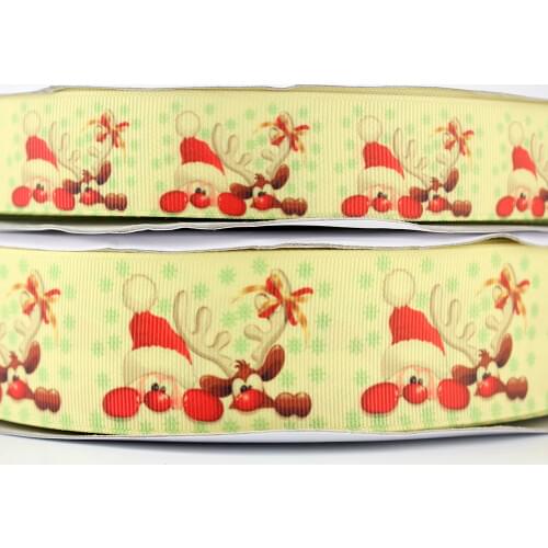 Cartoon Christmas printed grosgrain ribbon 9-75mm DIY handmade materials christmas wedding gift wrap tape ribbons