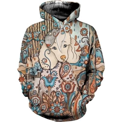 Hidden Dog & Wolf Pattern Hoodies Spring Mens Light Color 3D Print Hoodie Personality Oversize Hoodies/Sweatshirts S-7XL
