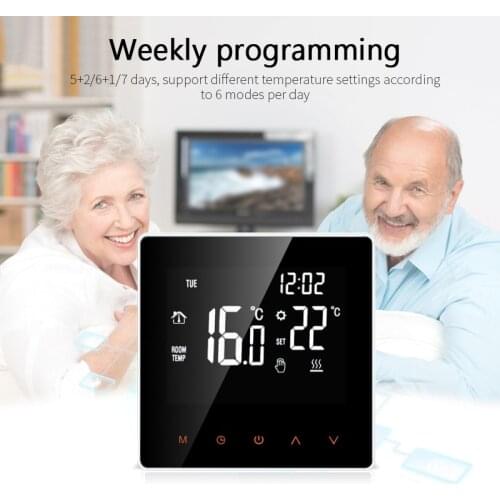 WiFi Smart Thermostat Electric Floor Heating Water/Gas Boiler Programmable Temperature Remote Controller For Google Home, Alexa