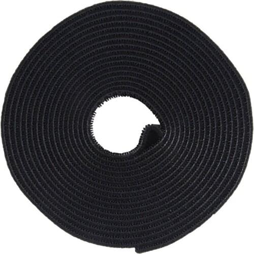 Utility Nylon Double-sided Black Hook & Loop Fastening Tape Strip Cable Tie Roll