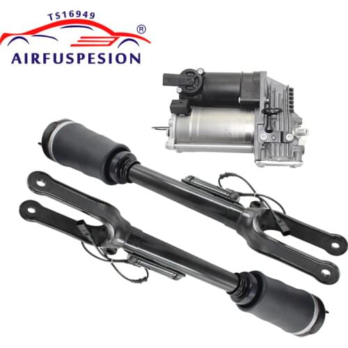For Mercedes W164 X164 ML GL Class Air Compressor Pump 2Pcs Front Air Suspension Shock Absorber with ADS 1643206013 1643201204