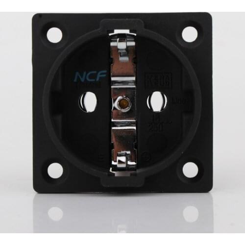 High Quality Plated Rhodium Neutral Copper FI-E30 AC 250V 16A EU 2 pin IEC inlet Power Uitimate Schuko Chassis socket