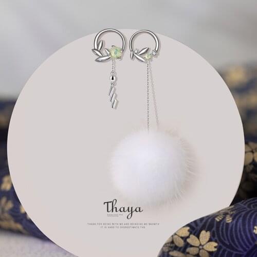 Thaya 925 Sterling Silver Dandelion Earring Stud Earrings Silver Dangle High Quality For Women Ear Japanese Style Fine Jewelry