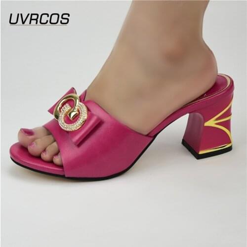 Woman Shoes 2021 Spring Latest African Women Weddding Pumps Rhinestone Wedding Party Shoe Nigerian Woman Sandals High Quality