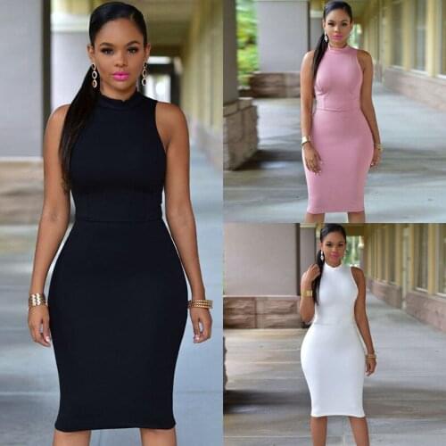 Knee-Length hollow out Dress Elastic Sleeveless Bodycon elegant Women Summer Sexy O Neck Skinny Party clubWear Slim Dress Female