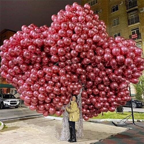 100pcs 50pcs 30pcs Chrome Metal Balloon Pink Gold Rose Gold Latex Balloons Arch Wedding Party Baby Shower Birthday Decor Globos