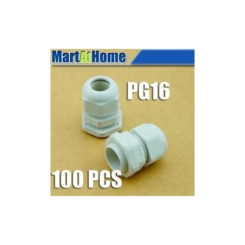 100PCS/lot Waterproof Nylon Connector PG Cable Gland PG16 Dia. 10~14mm White Free Shipping #BV120 @CF