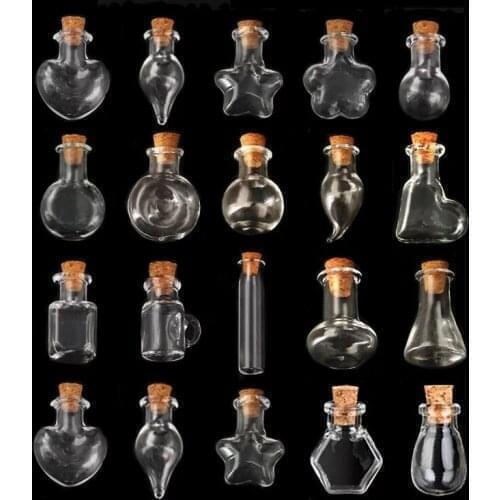 1000Pcs Mix Shape Cute Mini Glass Clear Drifting Bottles With Cork Stoppers Small Wishing For Wedding Birthday Party Diy Crafts