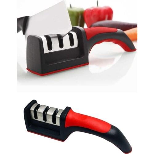 3-Stage Knife Sharpener with 1 More Replace Sharpener Manual Kitchen Knife Sharpening Tool For all Knives