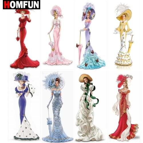 HOMFUN 5D Diamond "Woman portrait theme" Diamond Embroidery Full Round/ Square Diy Diamond Painting Cross Stitch Home Decor