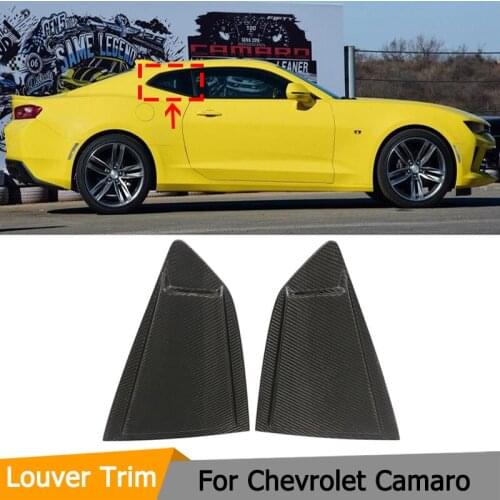 Car Rear Side Window Scoop Louver Trim Air Vent For Chevrolet Camaro 2016 - 2019 Carbon Fiber Side Rear Window Louver Cover Trim