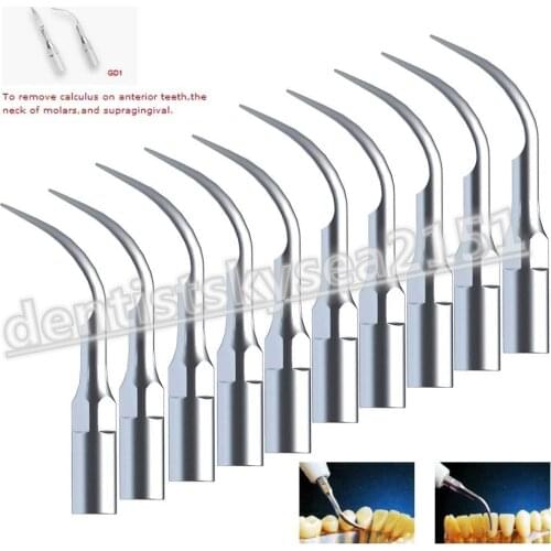 Free shipping 10pcs Dental Ultrasonic Piezo Scaler Tips GD1 fit DTE SATELEC Scaler Handpiece A