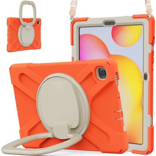 Tablet Case For Samsung Galaxy Tab S6 Lite 10.4 P610 360 Rotatable Kickstand with Hand Ring&Neck Strap protection Caver+Film+Pen