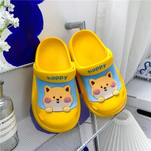 Kids Slippers for Boys Girls Beach Summer Clogs for Children Baby Cartoons Animal Slippers Toddler Outdoor Clogs Home Soft EVA