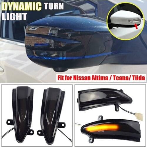 2pcs Dynamic Turn Signal LED Light Side Mirror Indicator For Nissan Altima Teana L33 Sylphy Sentra B17 Tiida Pulsar C13