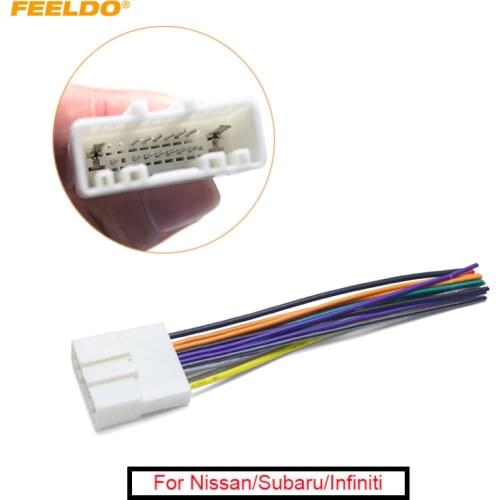 FEELDO 1PC 15Pin Car Audio Stereo Wiring Harness Adapter For Nissan/Subaru/Infiniti Install Aftermarket CD/DVD Stereo #FD-4241