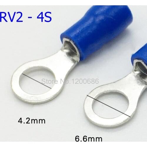 Fittings RV2 - 4S PVC Round Pre - Insulated Terminals Cold - Crimp Terminals Copper Nose Brass