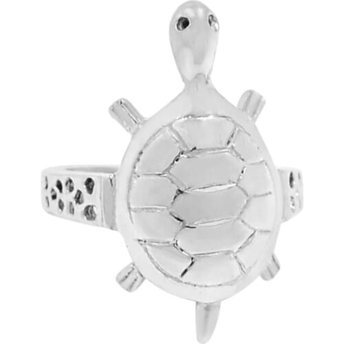 Guarantee Plain 925 Sterling Silver Tortoise Ring, , 5.6 g, SPJ2083 , Size: 7.25