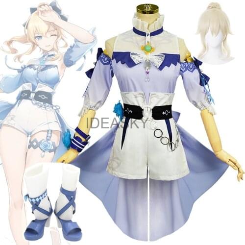 Genshin Impact Sea Breeze Dandelion Jean Cosplay Costume Swimsuit Skin Lovely Uniform Pool Party Summer Swimwear Women shoes wig