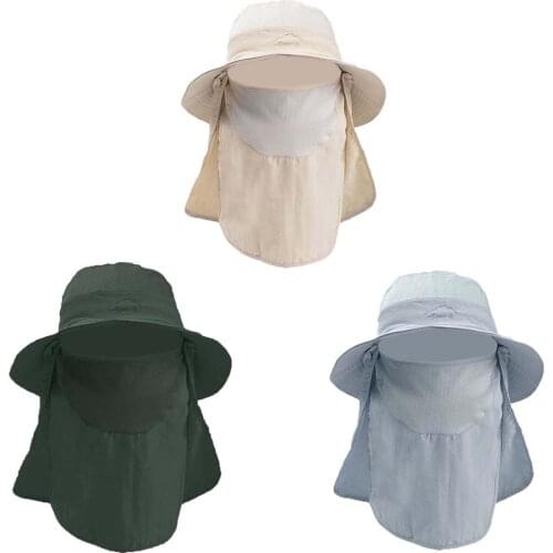 Outdoor Men Women Large Round Brim Sun Block Quick Drying Fishing Hats Summer Sun Cap For Travel Mountain Climbing Bucket Hat