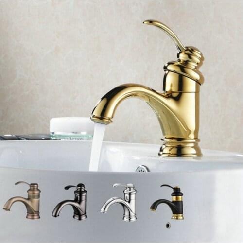 Classic Deck Mounted Bathroom Basin Faucet Single Handle Vessel Sink Mixer Tap Bath Single Hole Taps Wdk003