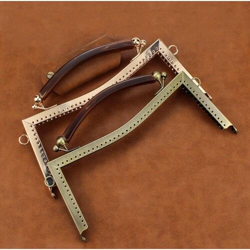 5Pcs 20.5CM Concave Smooth Metal Clasp Sewing DIY Handmade Clutch Frame For Bags With Silicone Handles Purse Accessories