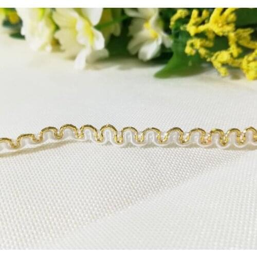 1M Latest Curtain Guipure Gold Lace Fabric Wide 0.6cm Ribbon Lace For Sewing Trim Applique Lace Dress Decoration dentelle H-03