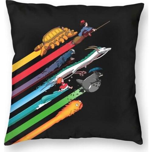 My Neighbor Totoro Square Pillow Cover Home Decorative Miyazaki Hayao Cushions Throw Pillow for Sofa Double-sided Printing