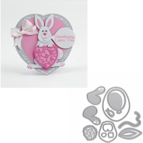 Rabbit Holding Balloon Die Cuts For Card Making Rabbit Metal Cutting Dies Scrapbooking Stencils Decoration New 2019