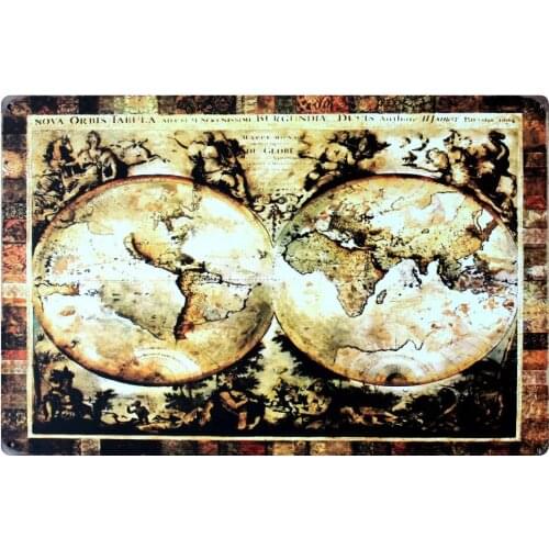 [ Mike86 ] Vintage Map Metal Signs Retro Painting Poster Bar Decor AA-109 Mix order 20*30 CM