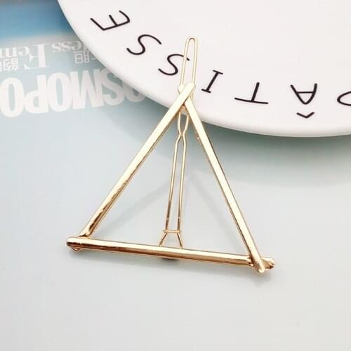 Fashion Geometric Mental Hairpins for Girls Triangle Moon Hair Pin Lip Round Star Hair Clip for Women Barrettes Hair Accessories