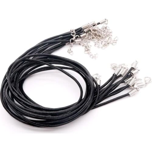 Men Thin Black Braided Cord Rope Stainless Steel Clasp Man-made Leather Mens Bracelet 2mm 20pcs Wholesale