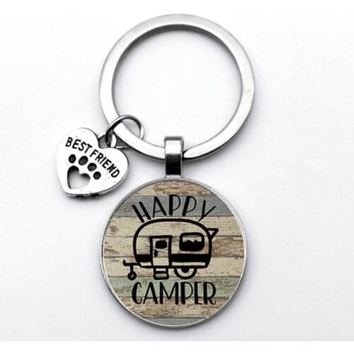 New Cute Camper Wagon, I Love Camping Keychain, Trailer Road Sign Keychain, Vacation Travel Souvenir Gift