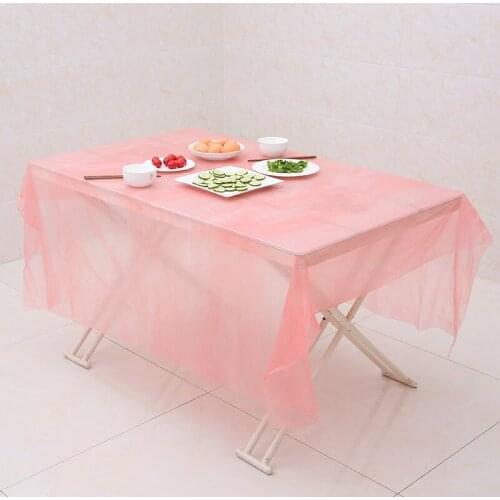 180x180cm Solid Color Disposable Tablecloth Kids Happy Birthday Wedding Party Tablecover Supplies White Black red yellow