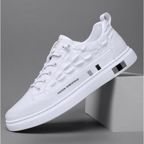Casual Leather Shoes Men Sports Shoes for Male Classic Black Mens White Sneaker Shoes High Fashion Men Shoes Leather Sneakers