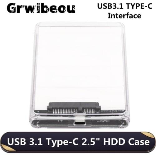 USB 3.1 to SATA Transparent External Hard Drive Enclosure Mobile HDD Box USB 3.1 Type-C 2.5" HDD Case Hardisk HD SSD Case