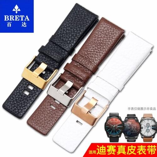 Genuine leather strap watchband 22 24 26 27 28 30mm Litchi grain for diesel DZ4386|DZ7313|DZ7322|DZ7257|4318 watch bracelet
