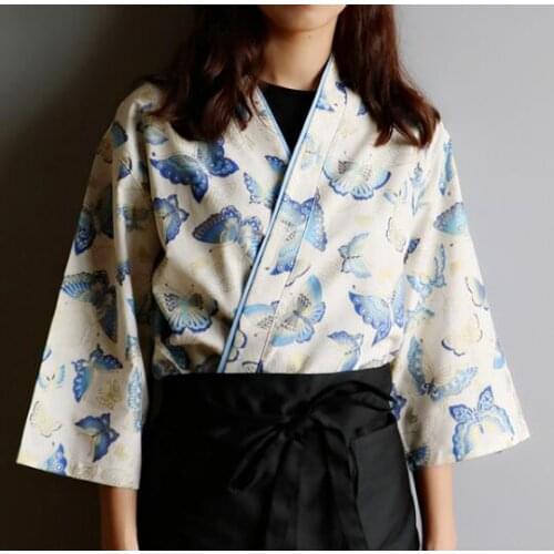 Japanese Cuisine Chef jacket Sushi uniform Kimono Waiter Shirt