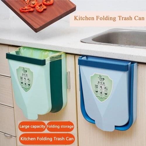 Folding Waste Bin Kitchen Trash Can Bathroom Toilet Garbage Storage Car Recycle Trash Bin