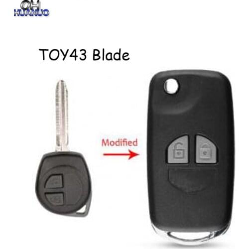 2 Button Folding Remote Key Shell Case Blank Fob for Suzuki Grand Vitara Swift Ignis SX4 Liana Alto With TOY43 blade