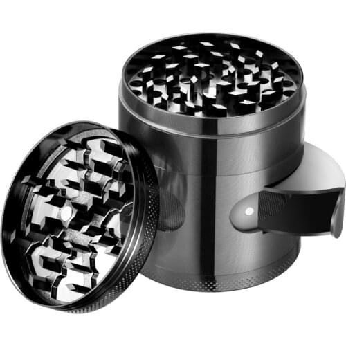 High Qulity Zinc Alloy Tobacco Herb Grinder Crusher 4 Layers with Pollen Scraper Premium Hollow 2.3inch Diameter Cocina Gadget