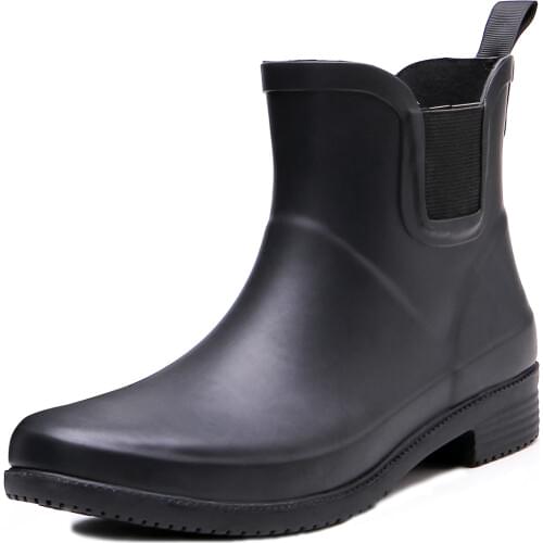 TONGPU Womens Ankle High Waterproof Natural Rubber Side Gusset Rain Boots 250-587