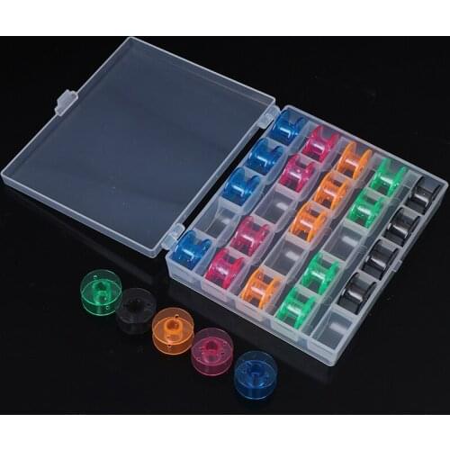 1set/lot Colorful Plastic 25 Bobbins Sewing Machine Spools With Thread Storage Case Box For Home Sewing Accessories Sewing Tools