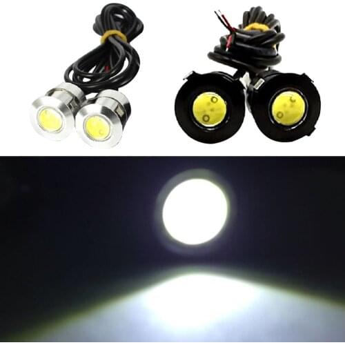 2Pcs DRL Eagle Eyes Car LED Signal Bulb COB Led 21MM Car styling LED Warning Fog Lamp Reversing Day time lights 12V White