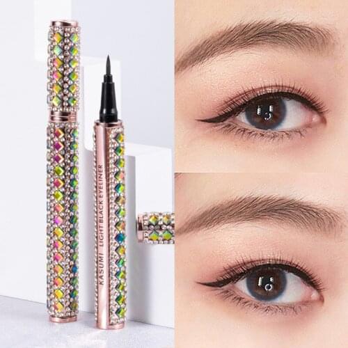 1Pcs Eyeliner Pencil Starry Diamond Shining Eyeliner Pen Black Waterproof Lasting Quick Dry Smooth Easy To Wea Eye Liner