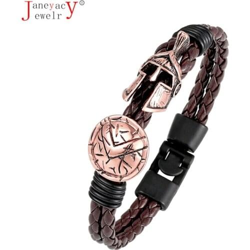 2019 Fashion Explosion Jewelry Retro Women Bracelet Spartan Helmet Men Bracelet Europe Ladies Brave Knight Bracelet Fine Gift