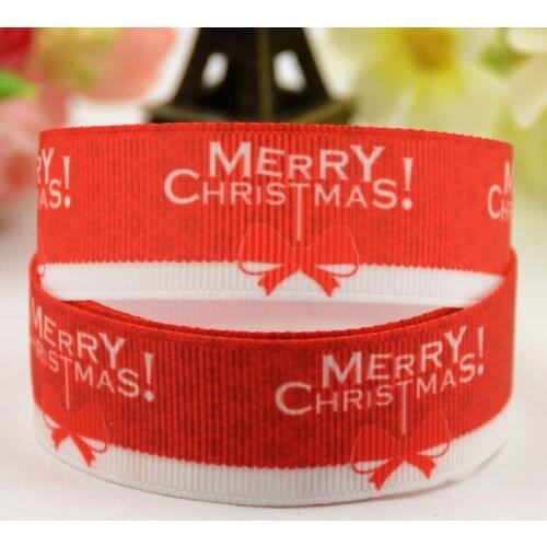 22mm 25mm 38mm 75mm Ruban satin Merry Christmas Cartoon Character printed Grosgrain Ribbon party decoration 10 Yards X-01096